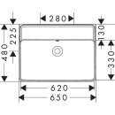 HANSGROHE 60245450 Waschtisch Xanuia Q 650x480mm