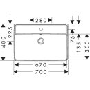 HANSGROHE 60248450 Aufsatzwaschtisch geschli.Xanuia Q