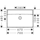 HANSGROHE 60249450 Aufsatzwaschtisch geschli.Xanuia Q