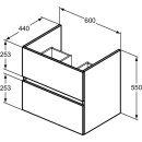 IDEAL STANDARD R0259WG WT-Unterschrank Eurovit+ 2 Ausz&uuml;ge