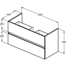 IDEAL STANDARD R0265Y9 WT-Unterschrank Eurovit+ 2 Ausz&uuml;ge