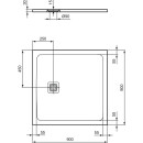 IDEAL STANDARD T5597FR Quadrat-Brausewanne Ultra Flat S +