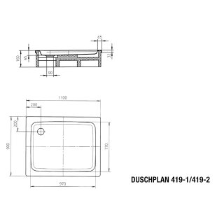 KALDEWEI 431948041001 DW DUSCHPLAN MIT WANNENTRÄGER