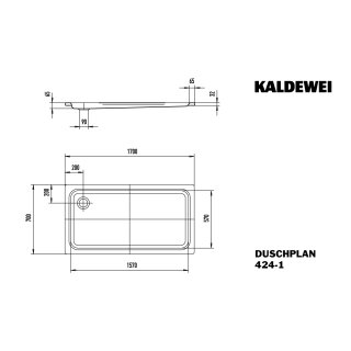 KALDEWEI 432400011001 DW DUSCHPLAN Mod.424-1, 700 x 1700,