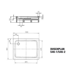 KALDEWEI 440100011001 DW DUSCHPLAN Mod.546-1, 800 x 1000,