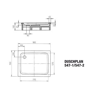 KALDEWEI 442148041001 DW DUSCHPLAN MIT WANNENTRÄGER