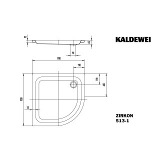 KALDEWEI 452200011001 DW ZIRKON Mod.513-1, 900 x 900,