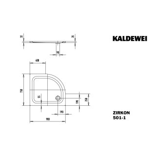 KALDEWEI 455500011001 DW ZIRKON Mod.501-1, 900 x 750,