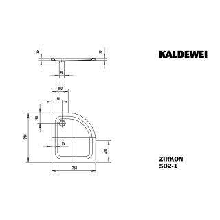 KALDEWEI 455600011001 DW ZIRKON Mod.502-1, 750 x 900,