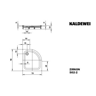 KALDEWEI 455648041001 DW ZIRKON MIT WANNENTRÄGER Mod.502-2,