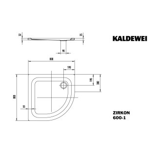 KALDEWEI 456500011001 DW ZIRKON Mod.600-1, 800 x 800,