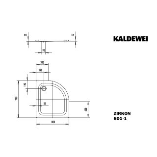 KALDEWEI 456600011001 DW ZIRKON Mod.601-1, 800 x 900,