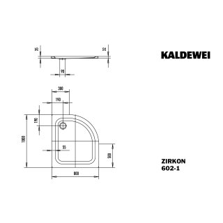 KALDEWEI 456700011001 DW ZIRKON Mod.602-1, 800 x 1000,