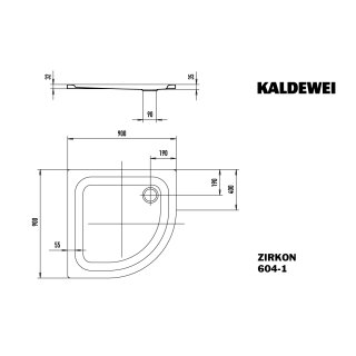 KALDEWEI 456900011001 DW ZIRKON Mod.604-1, 900 x 900,