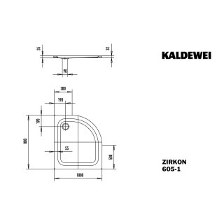 KALDEWEI 457000011001 DW ZIRKON Mod.605-1, 1000 x 800,