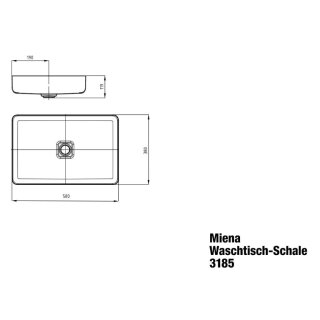 KALDEWEI 909606913676 WB MIENA WASCHTISCH-SCHALE Mod.3185NP