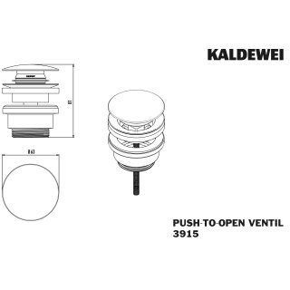 KALDEWEI 910500010676 WB 3915 Push to open Ventil