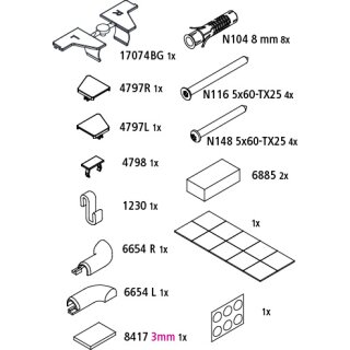 KERMI 2535545 ZBTU015 Set Montagekleinteile