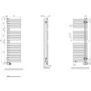 KERMI EAE1A14450304XK Credo Half flat-E BH1436x37x450mm P=600W,RAL9005 MT, WWS swz, rechts