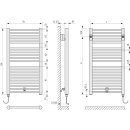 KERMI GCE1008450201XK Geneo circle-E BH810x40x431mm P=400W,glanzsilber,WWS wei&szlig;,links