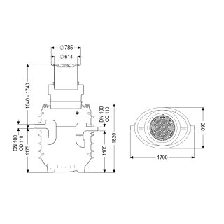 KESSEL 95030-170B Fettabscheider EasyClean ground