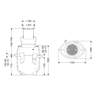 KESSEL 95030-170D-DL Fettabscheider EasyClean ground
