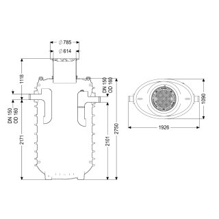 KESSEL 95100-120D Fettabscheider EasyClean ground