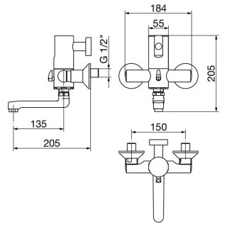 VIEGA 828325 Wandarmatur elektronisch
