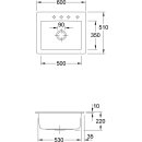 Villeroy &amp; Boch 330900R7 Einbausp&uuml;le Subway 60 S 600x510mm