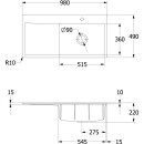 Villeroy &amp; Boch 33612FR7 SP Subway Style 60 Flat 980x490mm