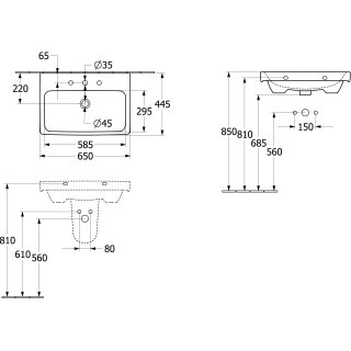 Villeroy & Boch 4A8766R1 Lavabo Architectura 650x445 mm