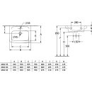 Villeroy &amp; Boch 4A926501 Waschbecken Newo 650x470mm Eckig 1HL.