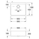 Villeroy &amp; Boch 636001R7 Sp&uuml;lstein 60 X 595x500mm Ablgarn.