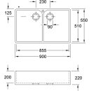 Villeroy &amp; Boch 639002R7 Sp&uuml;lstein 90 X 900x550mm Exc-Garn.