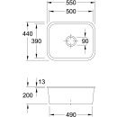 Villeroy &amp; Boch 670600R7 Unterbausp&uuml;le Cisterna 60C 550x440mm