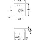 Villeroy &amp; Boch 678101R7 EB-SP Subway 45 XS 475x510mm Ablgarn.