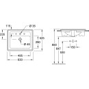 Villeroy &amp; Boch 710263R7 Einbauwaschbecken Hommage 630x525mm