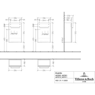 Villeroy & Boch A87611VE WTUS Avento A87611 340x514x234mm