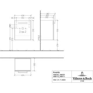 Villeroy & Boch A88711VH WaschbeckenUS Avento 426x514x384mm