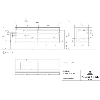 Villeroy & Boch C12100AH WTUS Collaro C12100 1600x548x500mm 4