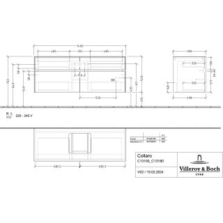 Villeroy & Boch C13100AB WTUS Collaro C13100 1400x548x500mm 4