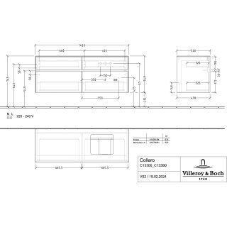 Villeroy & Boch C13300AF WTUS Collaro C13300 1400x548x500mm 4