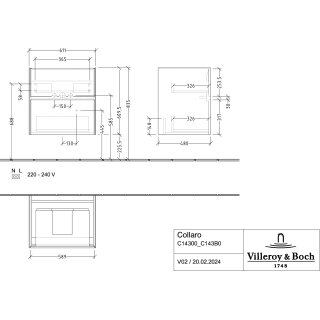 Villeroy & Boch C14300VR WaschbeckenUS Collaro 611x610x480mm 2