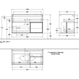 Villeroy & Boch F251HJGN Waschbeckenunterschrank Finion F25