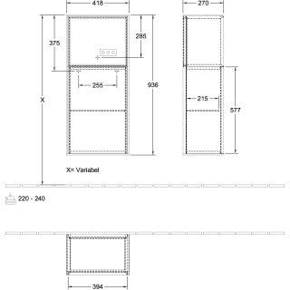 Villeroy & Boch F500GFHJ Seitenschrank Finion F50