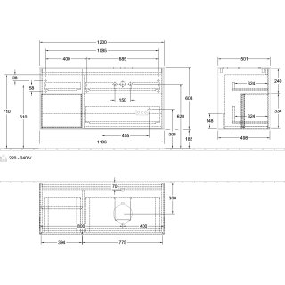 Villeroy & Boch F802HJGF Waschbeckenunterschrank Finion F80