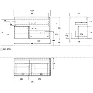 Villeroy & Boch FA12HGHJ Waschbeckenunterschrank Finion FA1