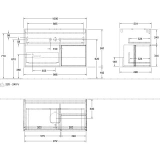 Villeroy & Boch FA21GKHJ Waschbeckenunterschrank Finion FA2