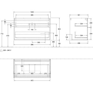 Villeroy & Boch G10100HJ Waschbeckenunterschrank Finion G10