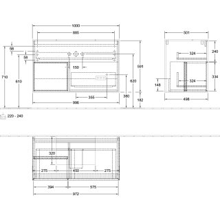 Villeroy & Boch G111GFHJ Waschbeckenunterschrank Finion G11